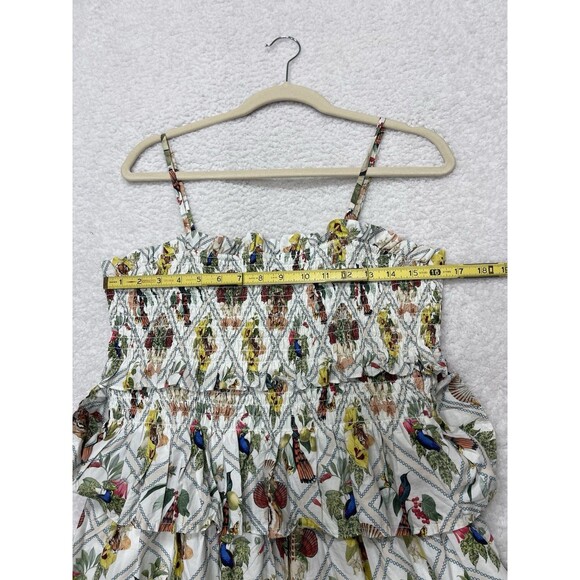 Anthropologie Midi Dress Yellow Floral Smock Peplum Preppy Boho Vacay Large NWT - Picture 6 of 12